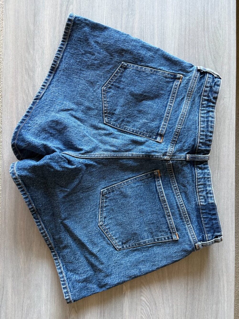 Abercrombie & Fitch Dark Wash High Rise Dad Shorts Curve Love Size 31/12 - Picture 5 of 13